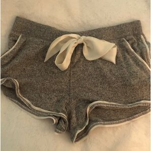 vintage 2000s y2k abercrombie grey sleepwear ribbon shorts with pockets